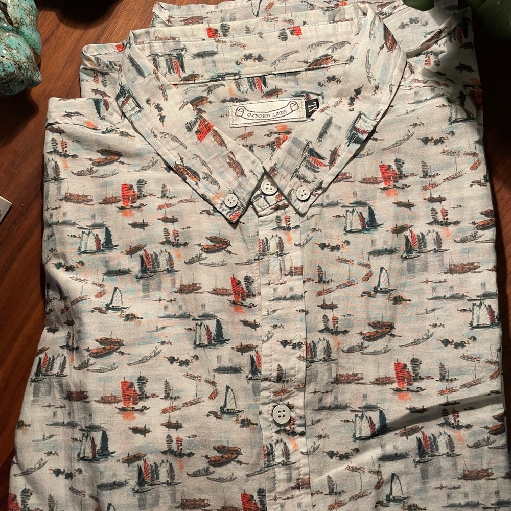 Oxford lads short sleeve camp shirt